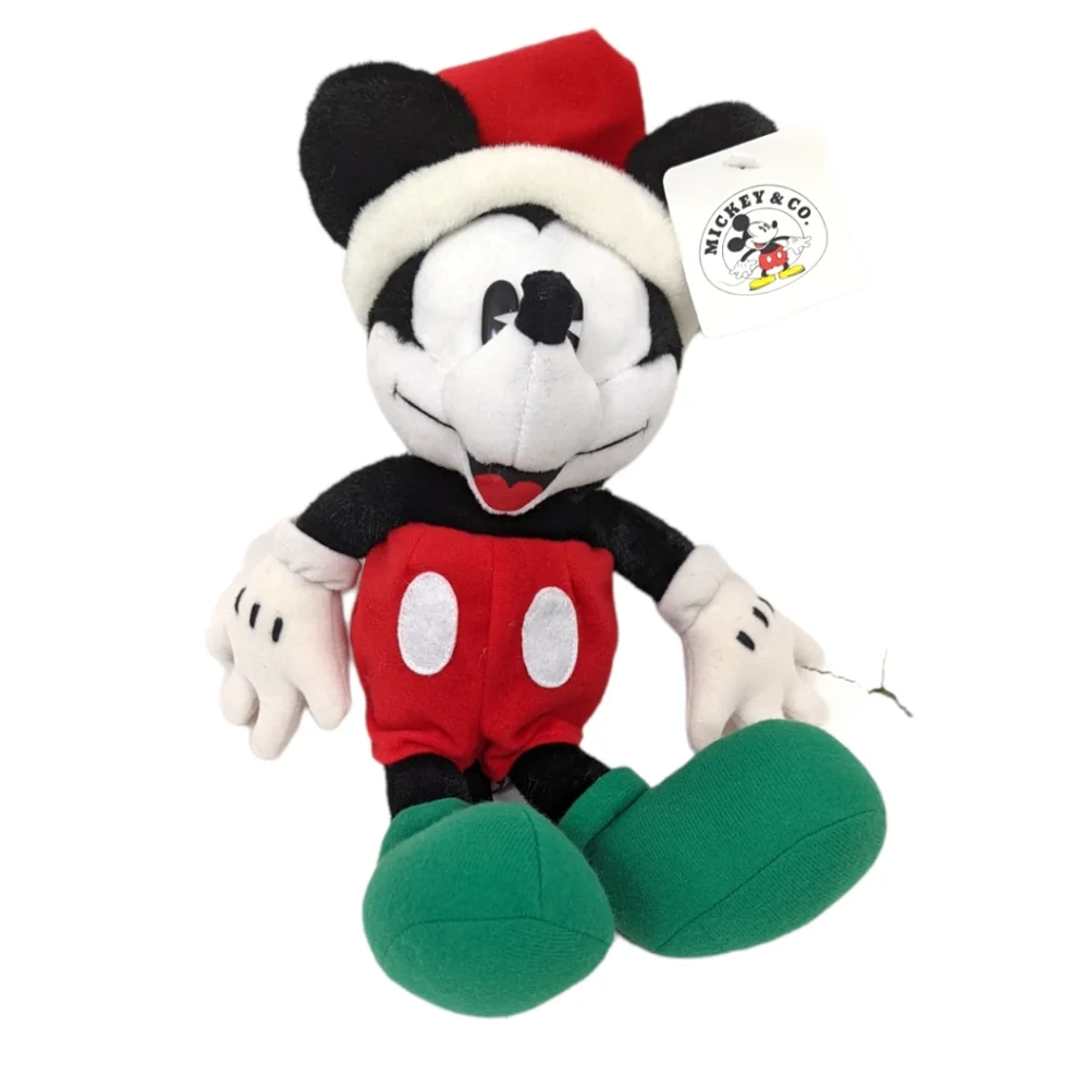 Vintage 90s RARE Disney Gund Mickey Mouse Santa Plush Stuffed Animal NWT